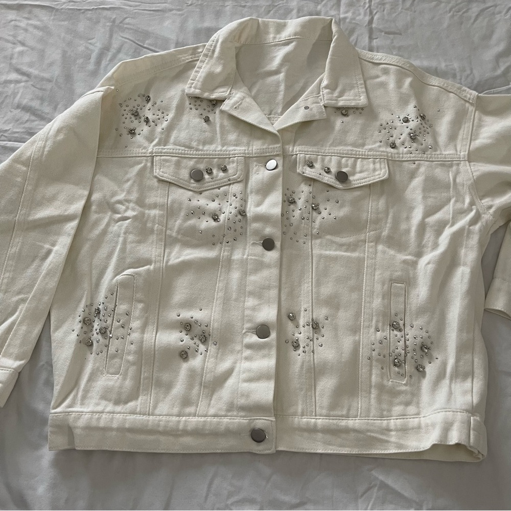 New Denim diamond Jacket size L
